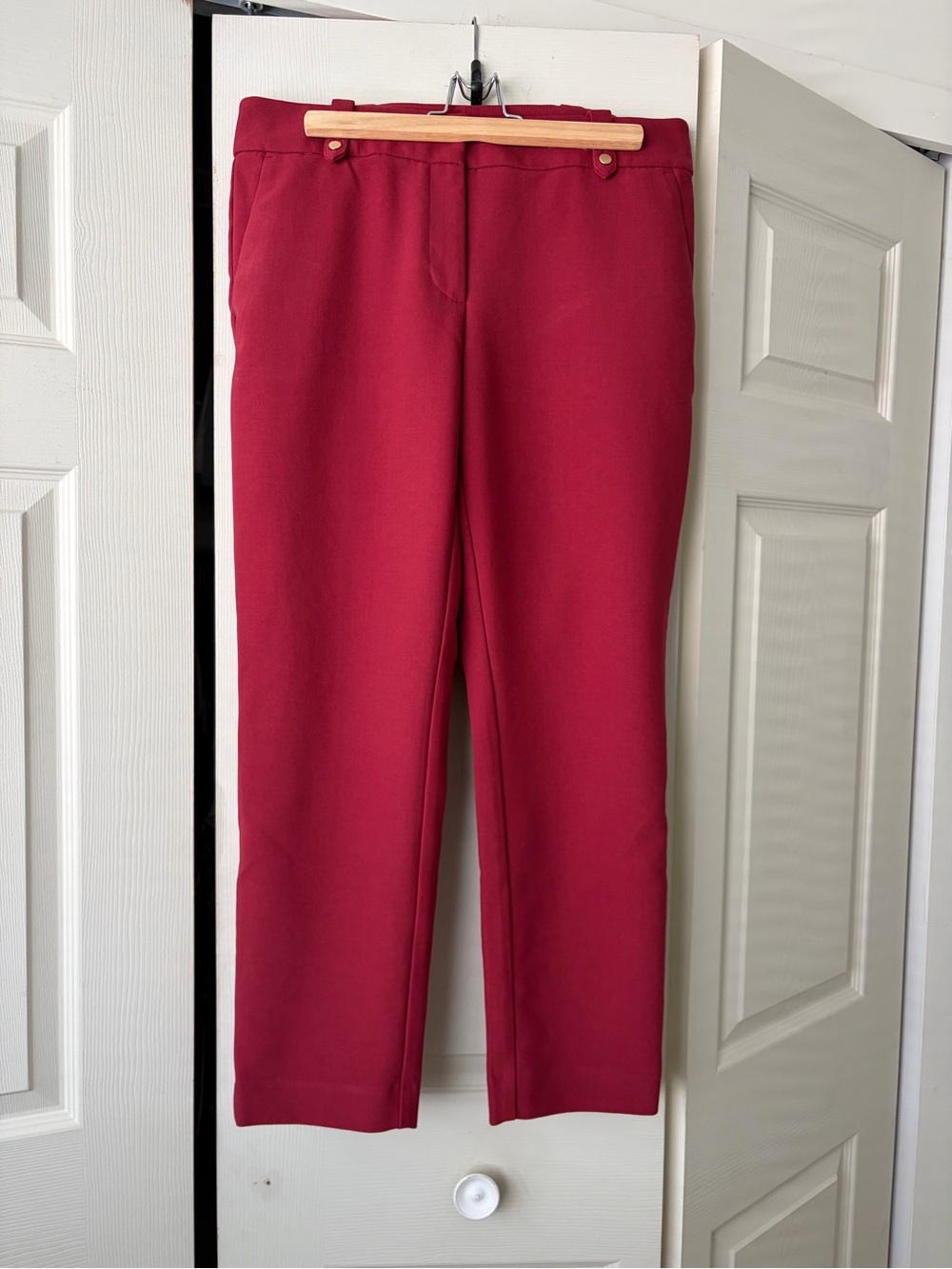 LOFT Straight Leg Pants in Deep Red